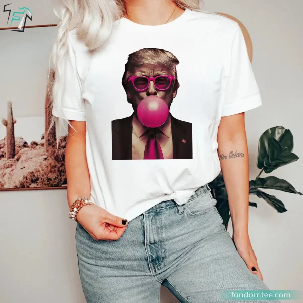 Pink Trump Blowing Bubble Funny Donald Trump Shirts