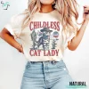 Retro Childless Cat Lady Funny Cat Womens Shirt for 2024 President Election 3