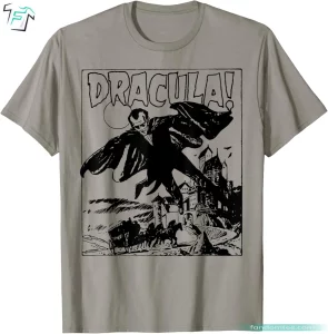 Retro Dracula Horror Movies Shirt Vintage Monster Halloween Graphic Tee