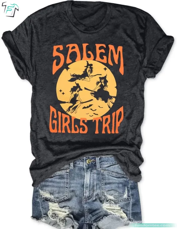 Salem Girls Trip Funny Halloween Witch T Shirts for Girls