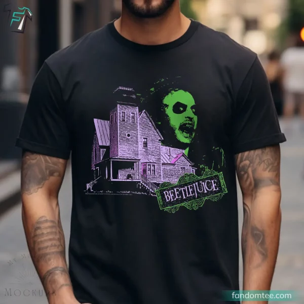 Scary Horror Halloween House Graphic Beetlejuice Shirt