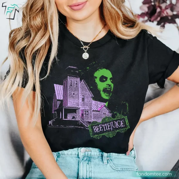 Scary Horror Halloween House Graphic Beetlejuice Shirt