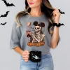 Scary Horror Mickey Mouse Skeleton Shirt Funny Halloween Disney Tee 1