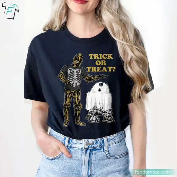 Star Wars Halloween Costume Droids Trick or Treat Funny Graphic Tee