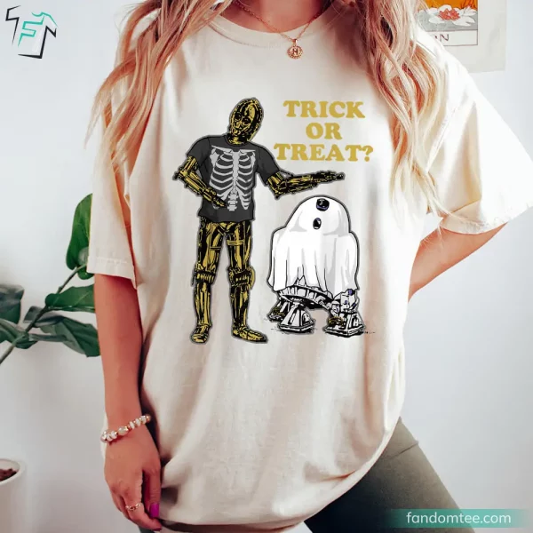 Star Wars Halloween Costume Droids Trick or Treat Funny Graphic Tee