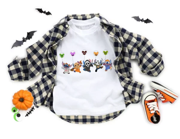 Stitch Halloween Shirts Funny Horror Characters Scary Movie Shirt