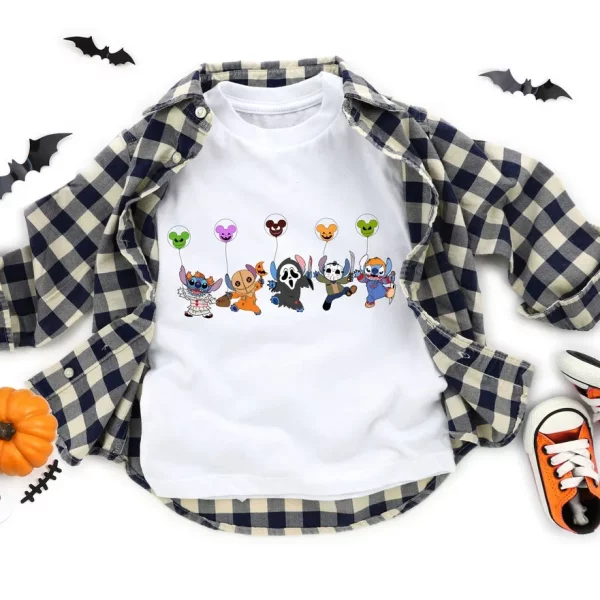 Stitch Halloween Shirts Funny Horror Characters Scary Movie Shirt