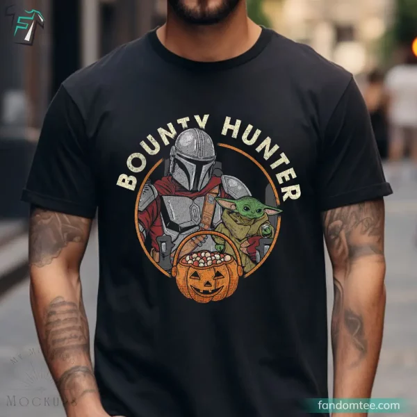 The Mandalorian Bounty Hunter Funny Pumpkin Halloween Star Wars Yoda Shirt