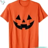 Vintage Pumpkin Face Shirt Funny Scary Jack O Lantern Halloween Tee