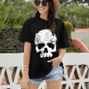 Vintage Skull Tree Funny Gothic Halloween Skeleton Shirt for Women Horror Scary Tee 2