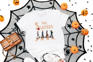 Vintage The Slayers Horror Movies Shirt Funny Halloween Abbey Road Shirt 1