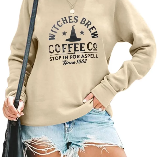 Women Halloween Witches Brew Coffee Co Funny Witch Shirts