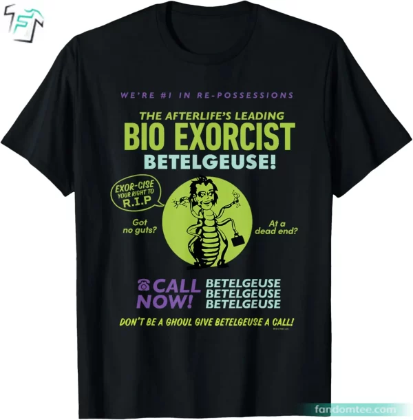 Afterlife’s Leading Bio Exorcist Betelgeuse Ad Beetlejuice T Shirt Vintage Retro Tee