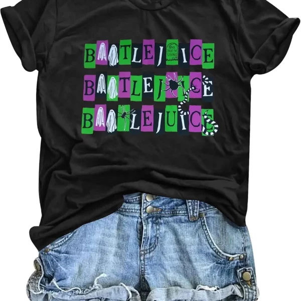 Beetlejuice Beetlejuice Beetlejuice Shirt for Horror Halloween Movie Fans