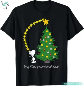 Brighten Your Christmas Funny Peanuts Woodstock Shirt