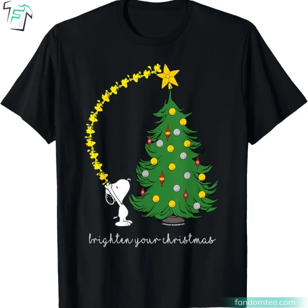 Brighten Your Christmas Funny Peanuts Woodstock Shirt