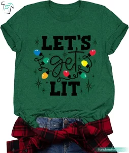 Christmas Let's Get Lit Shirt Funny Christmas Presents For Boys