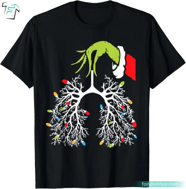 Christmas Lung Funny Christmas Light Shirts For Nurse Pulmonologist Xmas Tee