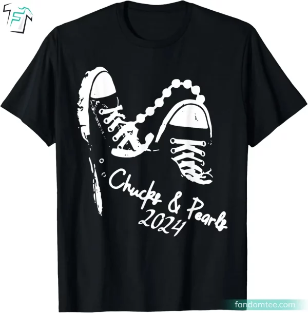 Chucks & Pearls 2024 Funny Kamala For President T Shirts