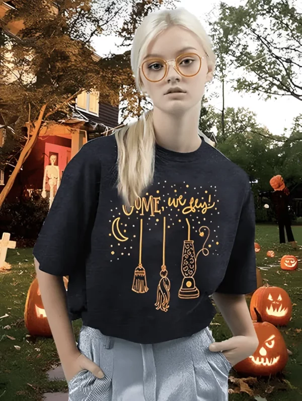 Come We Fly Funny Witch Fall Tee Hocus Pocus Women’s Shirt