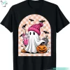 Cute Ghost Drinking Coffee Funny Halloween Ghost Boo Shirt