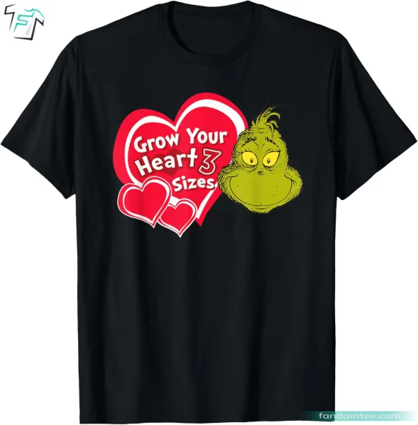 Dr. Seuss Grinch Grow Your Heart Funny Grinch Valentine Shirt