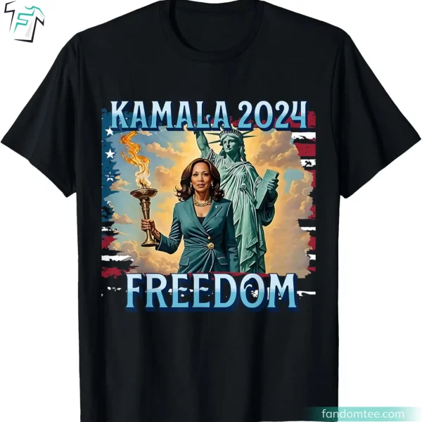 Freedom Lady Liberty Debate Funny Kamala Tee Shirts for President 2024