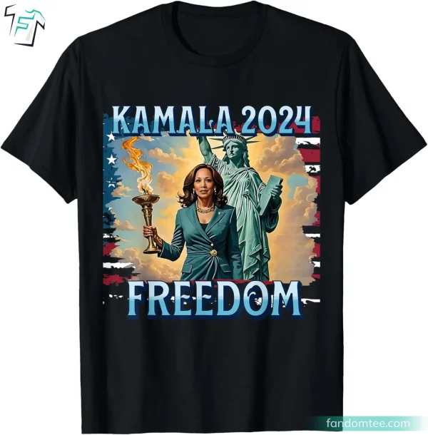 Freedom Lady Liberty Debate Funny Kamala Tee Shirts for President 2024