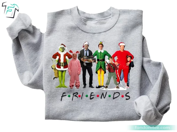 Friends Christmas Shirt Funny Xmas Movie Charater Sweatshrt