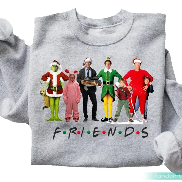 Friends Christmas Shirt Funny Xmas Movie Charater Sweatshrt