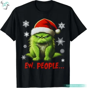 Funny Christmas Cat Ew People Christmas Cat T Shirt Meowy Cat Lovers Gift Tee