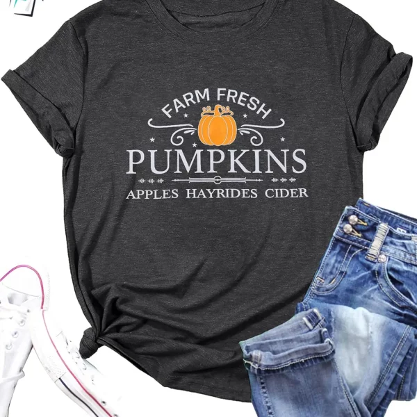 Funny Farm Fresh Pumpkin Shirt Halloween Gifts for Adults