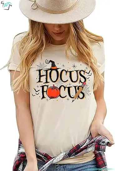 Funny Hocus Focus Teacher Halloween Shirt Spooky Tee Top