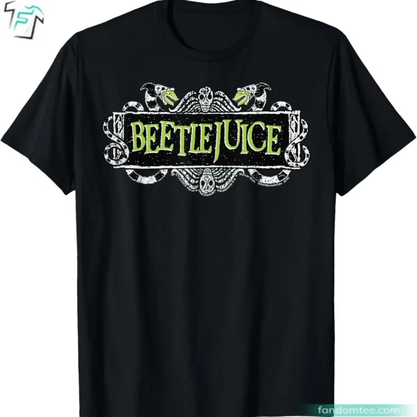 Green Sign Horror Movie Logo Halloween Beetlejuice Mens Shirt