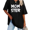 Halloween Momster Shirt Funny Spider Web Tee