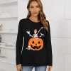 Halloween Pumpkin Face Tee Funny Skeleton T Shirt For Men 1