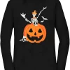 Halloween Pumpkin Face Tee Funny Skeleton T Shirt For Men 2