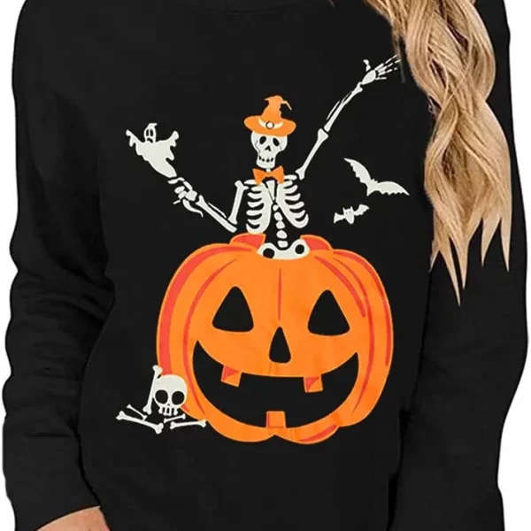 Halloween Pumpkin Face Tee Funny Skeleton T Shirt For Men