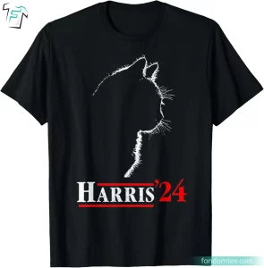 Harris 2024 Tee Shirts Funny Kamala Harris Cat Tee