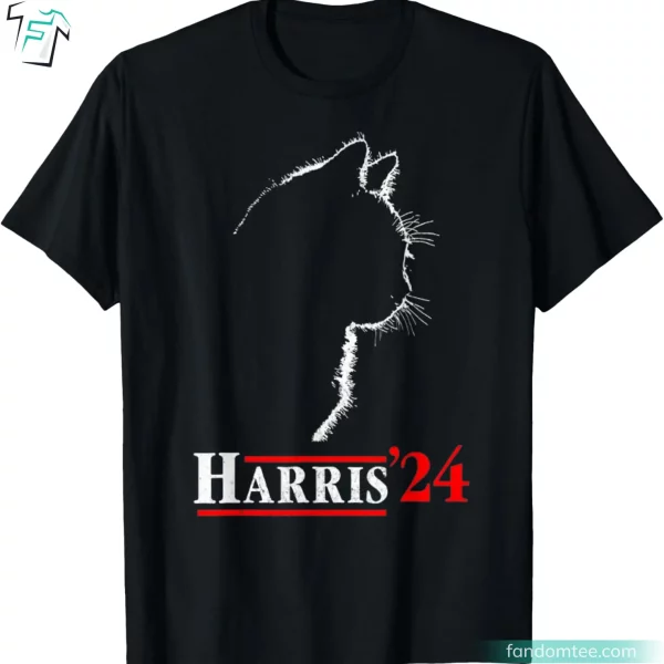 Harris 2024 Tee Shirts Funny Kamala Harris Cat Tee