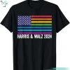 Harris & Walz 2024 America LGBT Flag For Kamala T Shirt