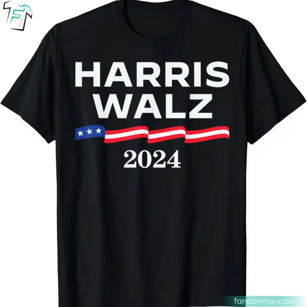 Harris Walz 2024 US Flag Kamala Harris Campaign T-Shirt