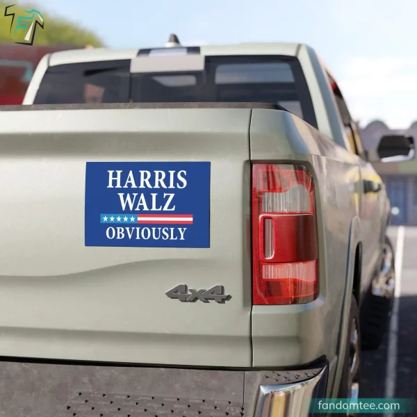 Harris Walz Obviously Magnet Car Signs Kamala Harris Supporter