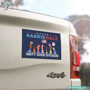 A car decal design calling on the community to support Kamala Harris in her presidential campaign