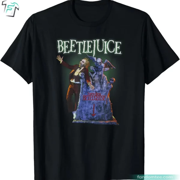 Here Lies Betelgeust Portrait Horror Halloween Beetlejuice Graphic Tee