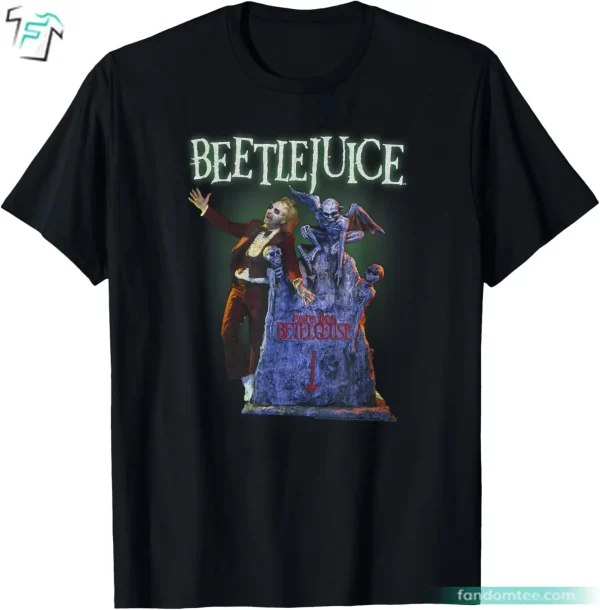 Here Lies Betelgeust Portrait Horror Halloween Beetlejuice Graphic Tee