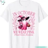 In October We Wear Pink Shirt Cute Breast Cancer Awareness Halloween Boo