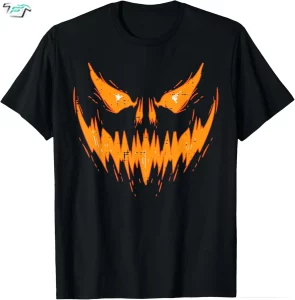 Jack O Lantern Face Halloween Men Pumpkin T Shirt Scary Spooky Tee