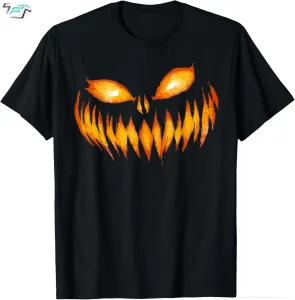 Jack O Lantern Tee Funny Scary Carved Pumpkin Face Halloween Shirt