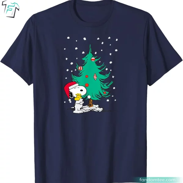 Peanuts Shirt Snoopy Holiday Christmas Tree Gift Tee